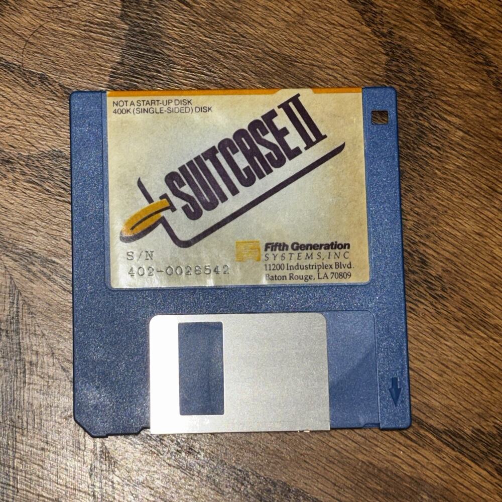 Suitcase II Macintosh Apple Font Desk Accessory 3.5” Floppy